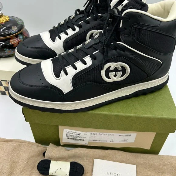 Men's Gucci Mac 80 high top leather Other sneakers size 13 made in Italy - Picture 8 of 11